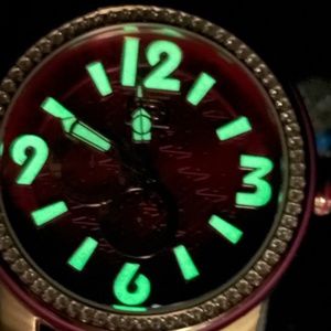 Marc Ecko Multifunctional Pink Rubber Watch RARE